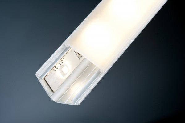 Paulmann Profil mit Diffusor 1 m – für Delta Profil – 1 Stk. – Silber, Aluminium/Kunststoff, satiniert