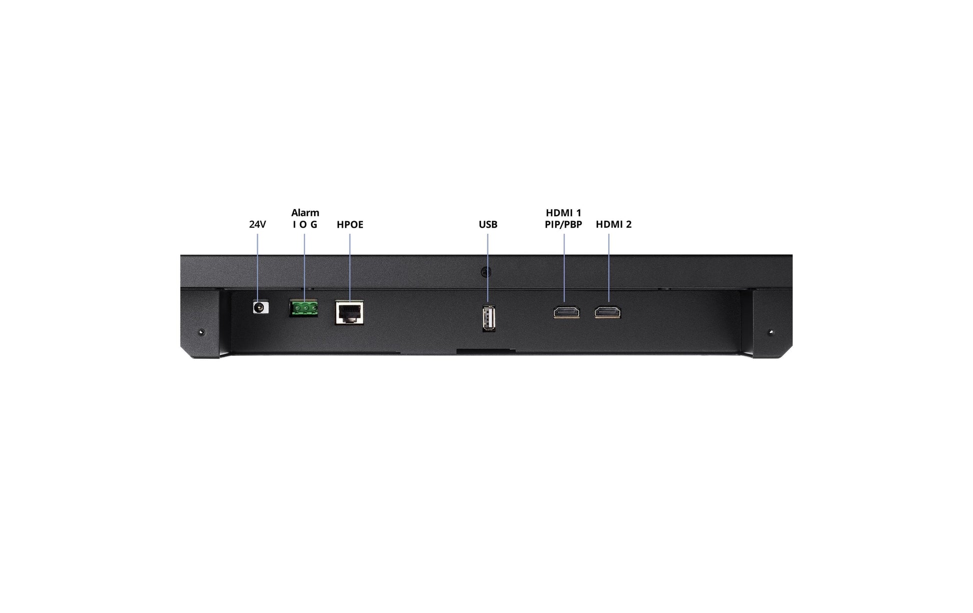 Hanwha Vision SMT-2731PV – Monitor, 27", 300 cd/m², Webcam, Lautsprecher, 2× HDMI, VESA 100 × 100, Schwarz