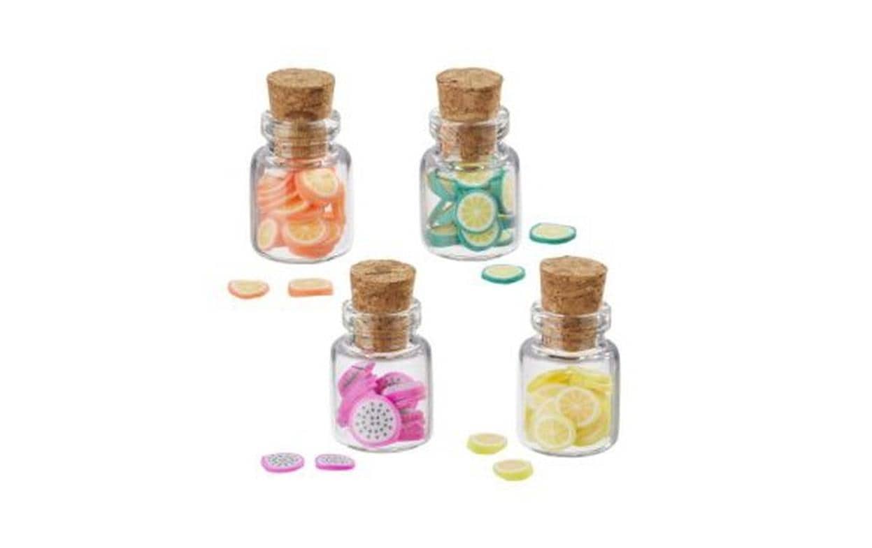 HobbyFun Shaker-Kuppeln, Früchte, 13 mm × 22 mm, Set à 4