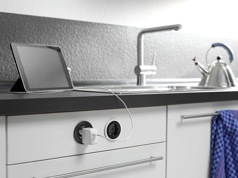 Bachmann PIX Steckdosenleiste – 1× Schuko (Typ F), 0,2 m, schwarz