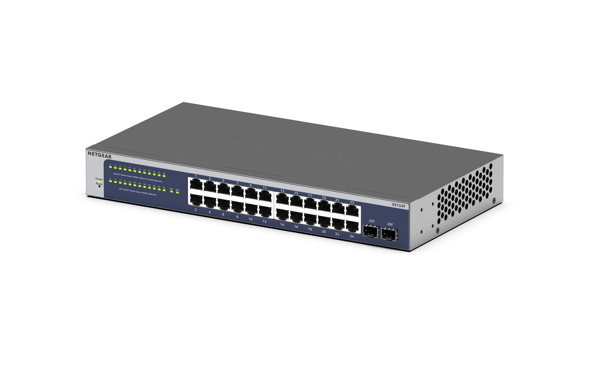 NETGEAR GS724T v6 – Managed L2+/L3 Switch – 24× 1G, 2× SFP, 19", 1U