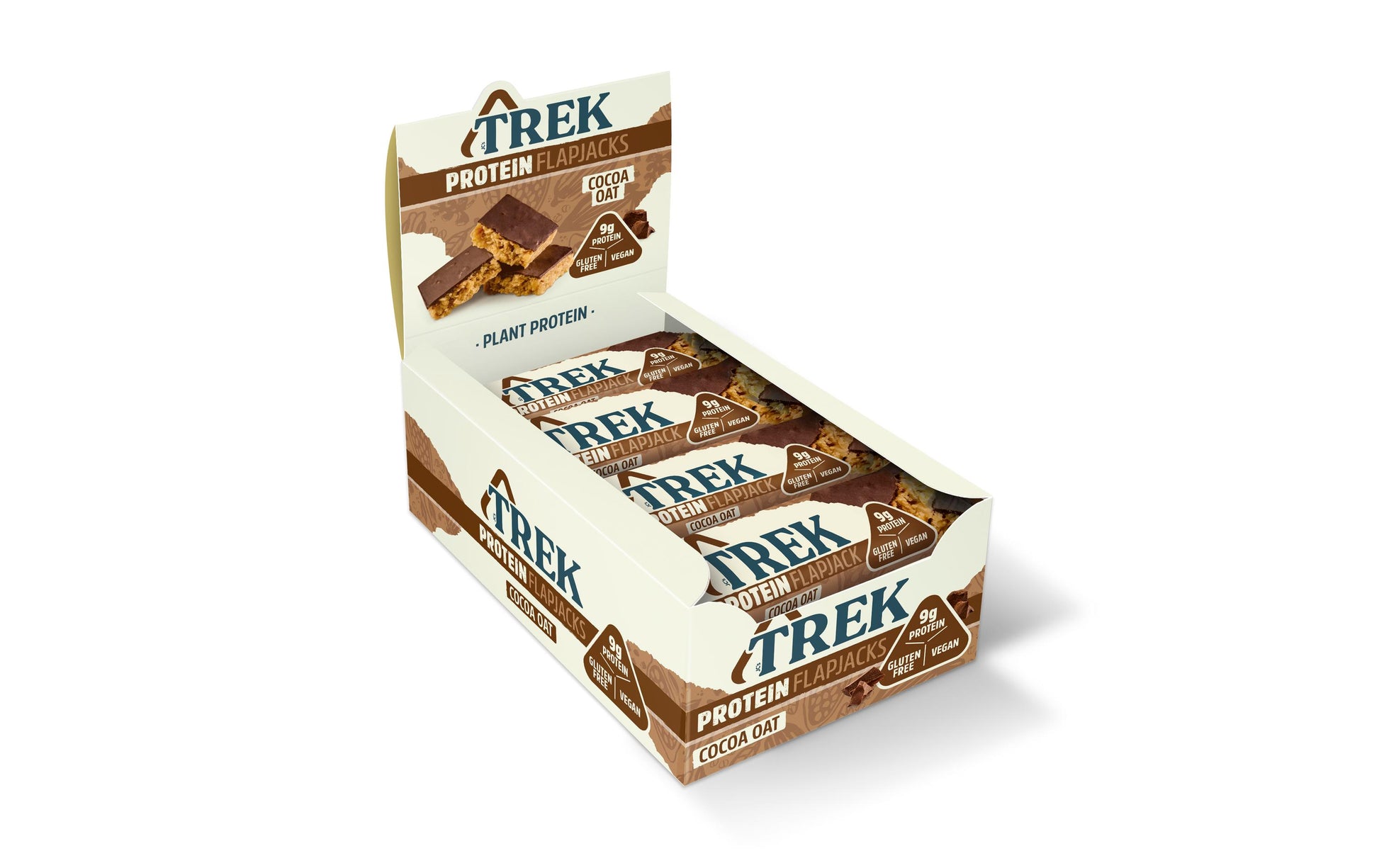 TREK Protein Flapjack – Kakao, vegan – 16 × 50 g