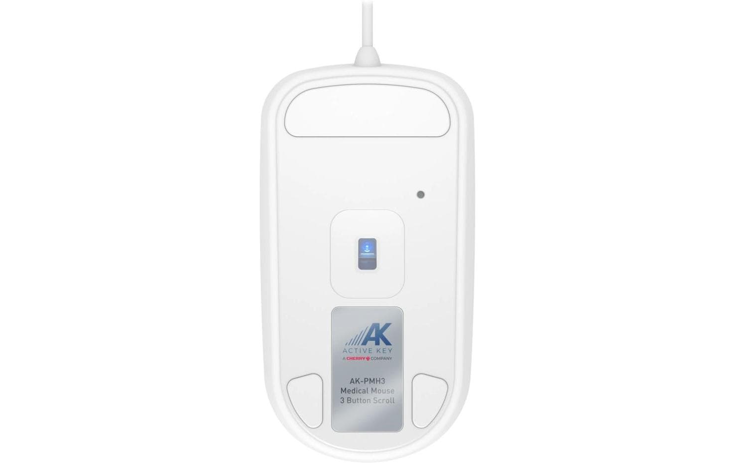 CHERRY Active Key Medical Mouse 3-Button Scroll Hygiene-Maus – kabelgebunden, abwaschbar/desinfizierbar, weiss