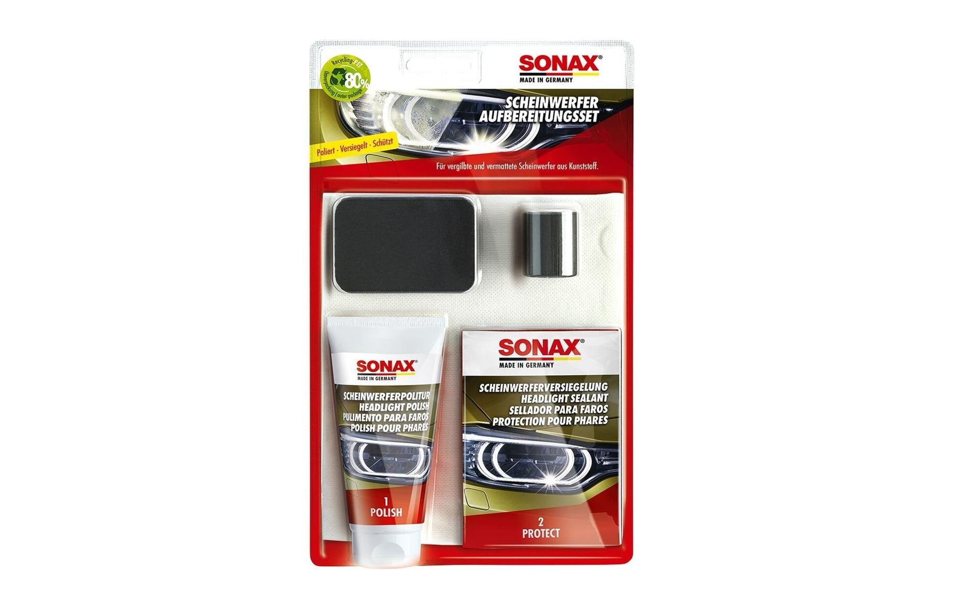 Sonax Scheinwerfer-Aufbereitungs-Set – für Kunststoff