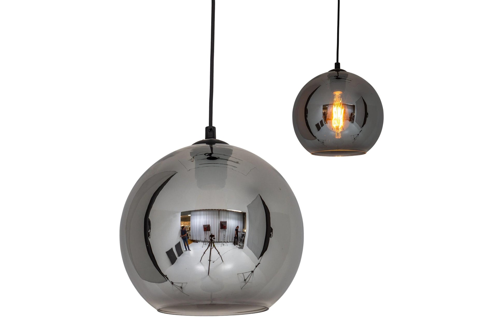 Näve Pendelleuchte Vaso – Ø 25 × 125 cm, 40 W, schwarz/anthrazit, E27