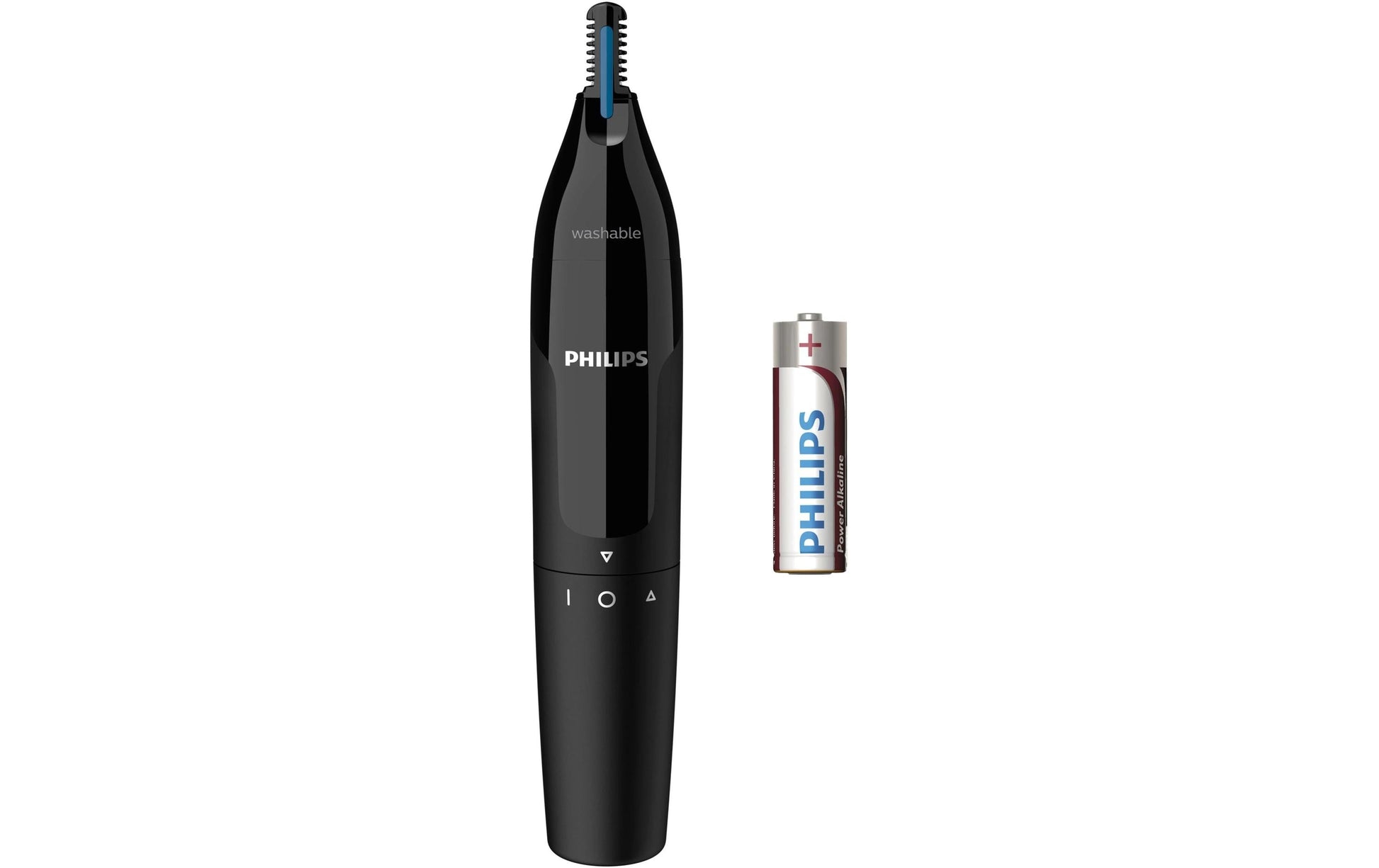 Philips Nasen- & Ohrenhaartrimmer NT1650/16 Serie 1000 – batteriebetrieben (AA), waschbar, schwarz