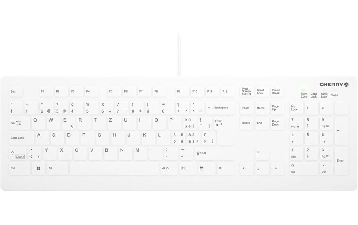 CHERRY AK-C8112 – Tastatur, kabelgebunden (USB-A), CH-Layout (DE-CH), Fullsize (mit Ziffernblock), Scissor