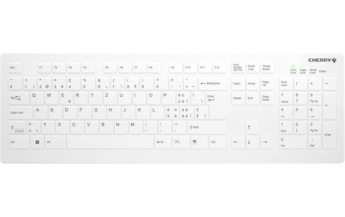 CHERRY Active Key – Tastatur, kabellos (2,4 GHz), CH-Layout (DE-CH), Fullsize (mit Ziffernblock)