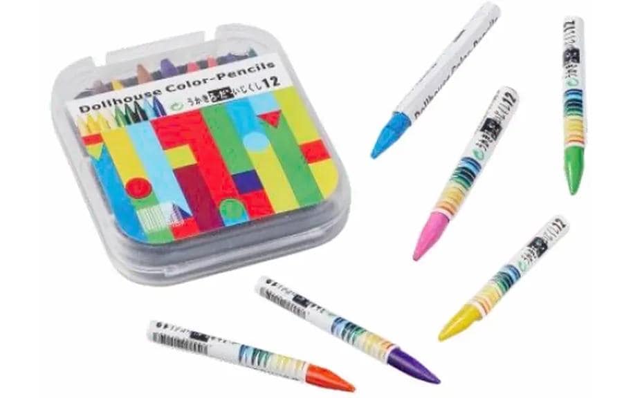 HobbyFun Wachsmalkreide, mehrfarbig, Set à 12, 48 mm × 39 mm × 9 mm