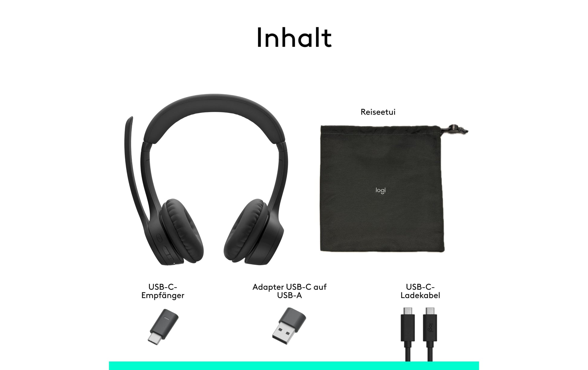 Logitech ZONE 305 – Headset – Bluetooth, USB-A-Dongle, UC-Version – Schwarz
