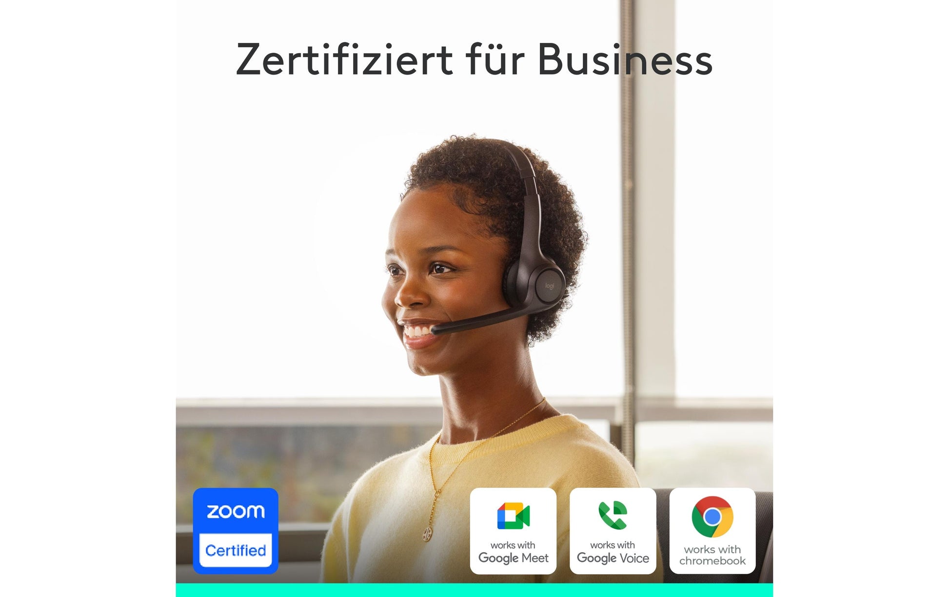 Logitech ZONE 305 – Headset – Bluetooth, USB-A-Dongle, UC-Version – Schwarz