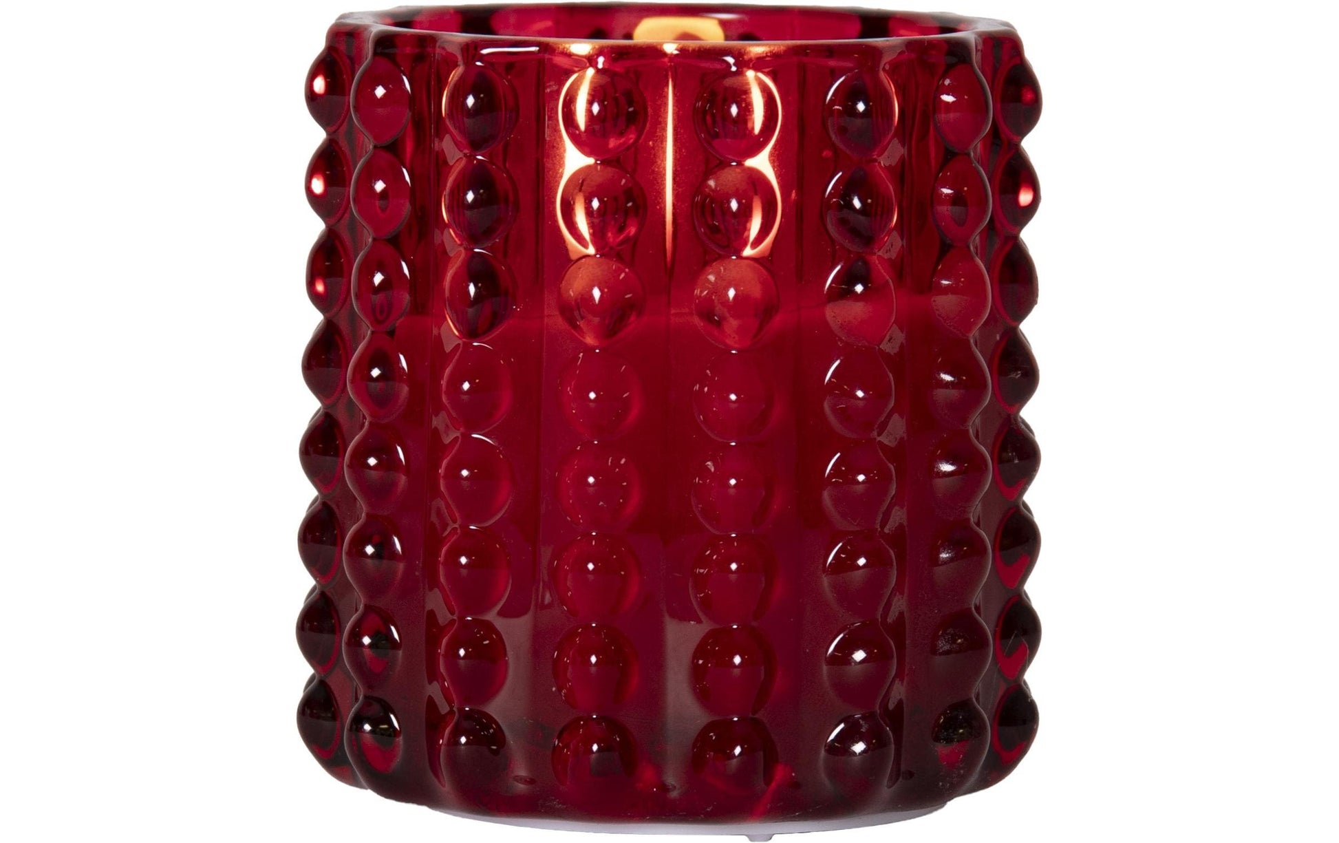 Star Trading LED Kerze – batteriebetrieben, Timer 6 h an / 18 h aus – Ø 9 × 9,5 cm, Rot