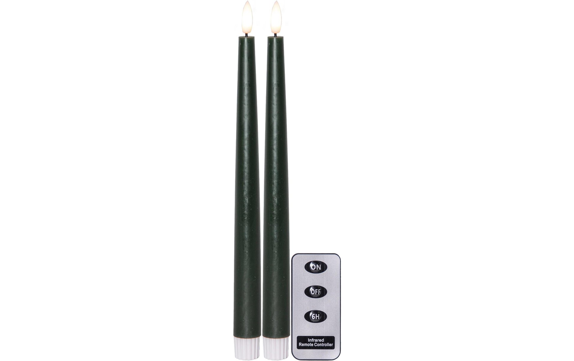 Star Trading LED-Teelicht – 2er Pack, 28,5 cm, Warmweiss, Grün, Timer, Fernbedienung, Batteriebetrieb