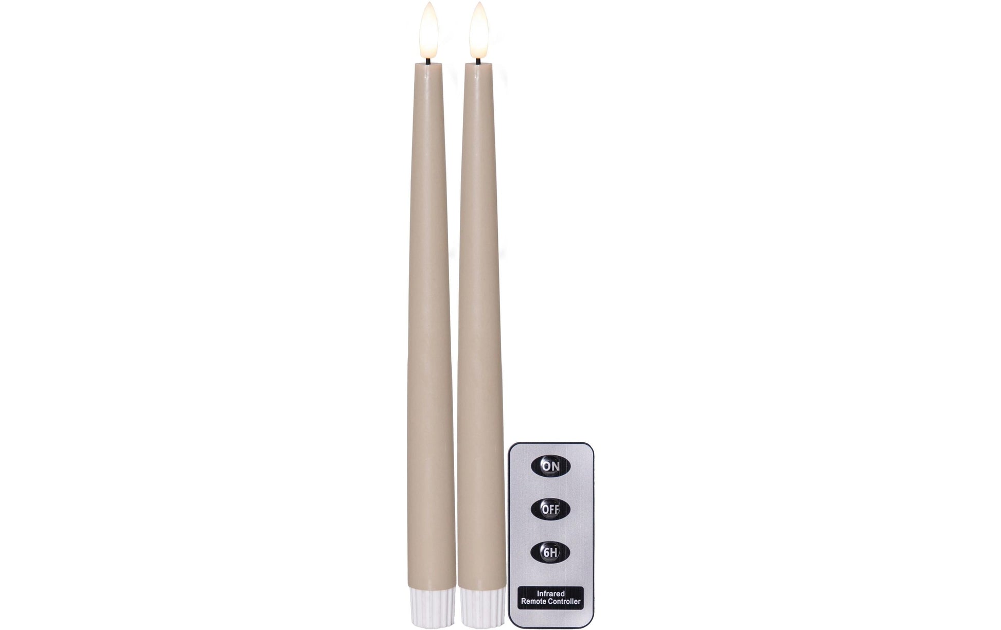 Star Trading LED-Kerze – 2er Pack, Ø 2,1 × 28,5 cm, 0,02 W, Warmweiss, Beige, Timer, Fernbedienung