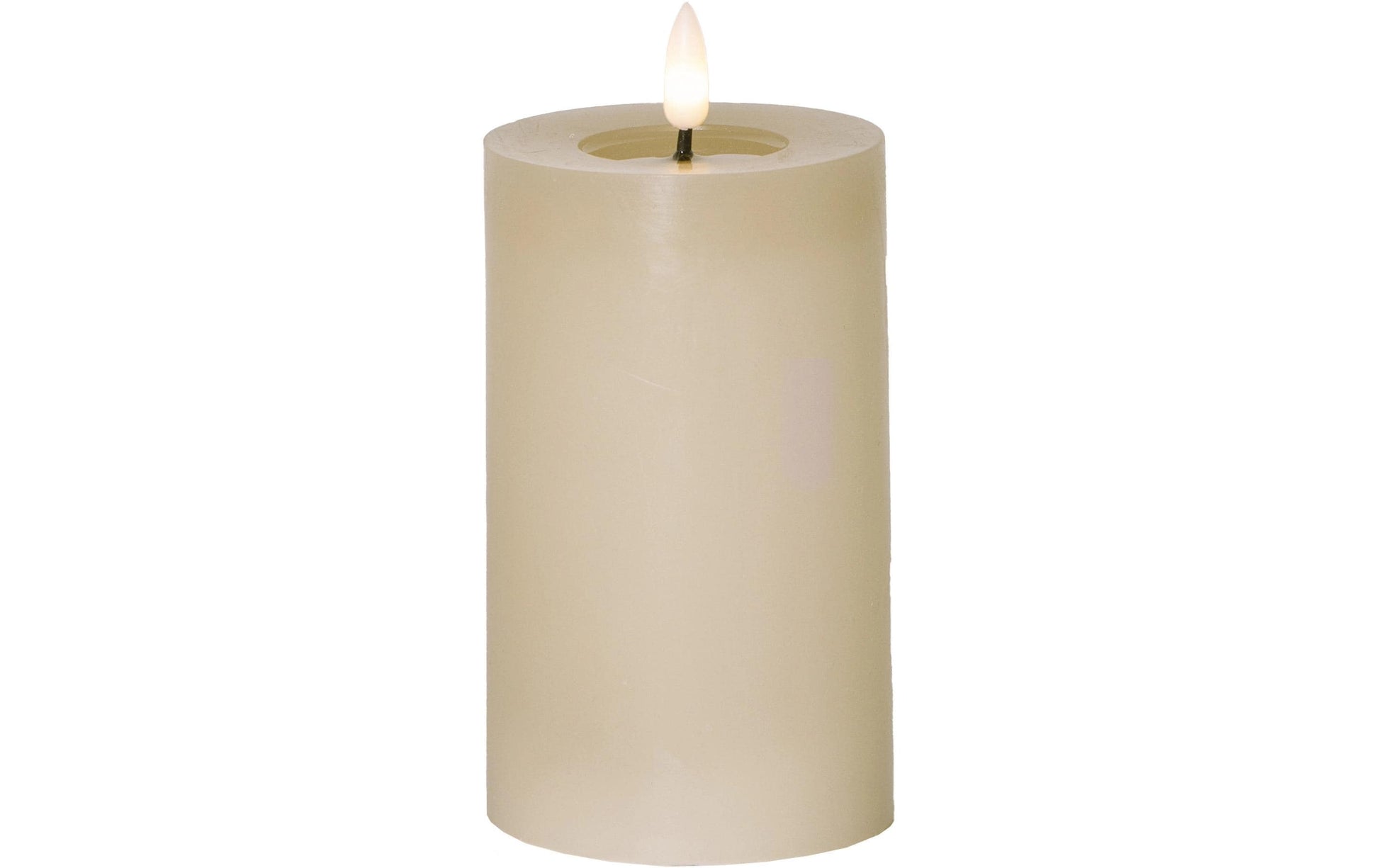 Star Trading LED-Kerze – 15 × 7,5 cm – Timer (6 Stunden an, 18 Stunden aus), beige
