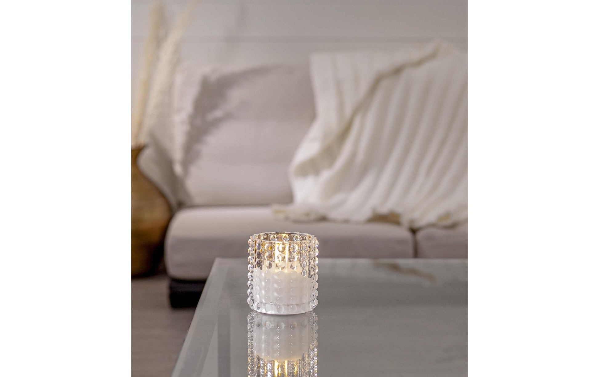 Star Trading LED-Kerze – Timer 6 Stunden an/18 Stunden aus – 9 × 10 × 9 cm, transparent