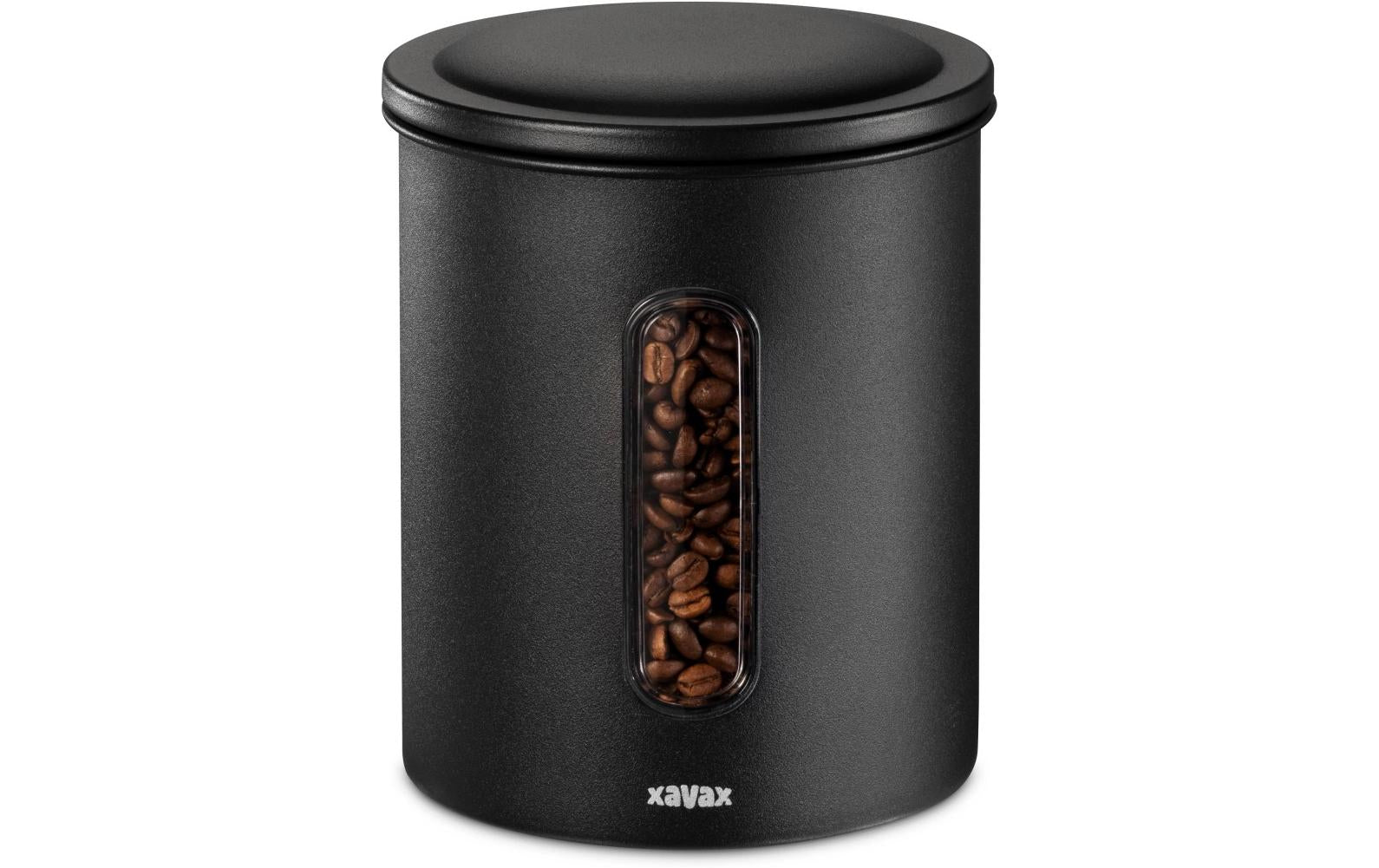 Xavax Vorratsdose 700 ml, Ø 12,5 × 16,5 cm, Edelstahl, luftdicht, schwarz