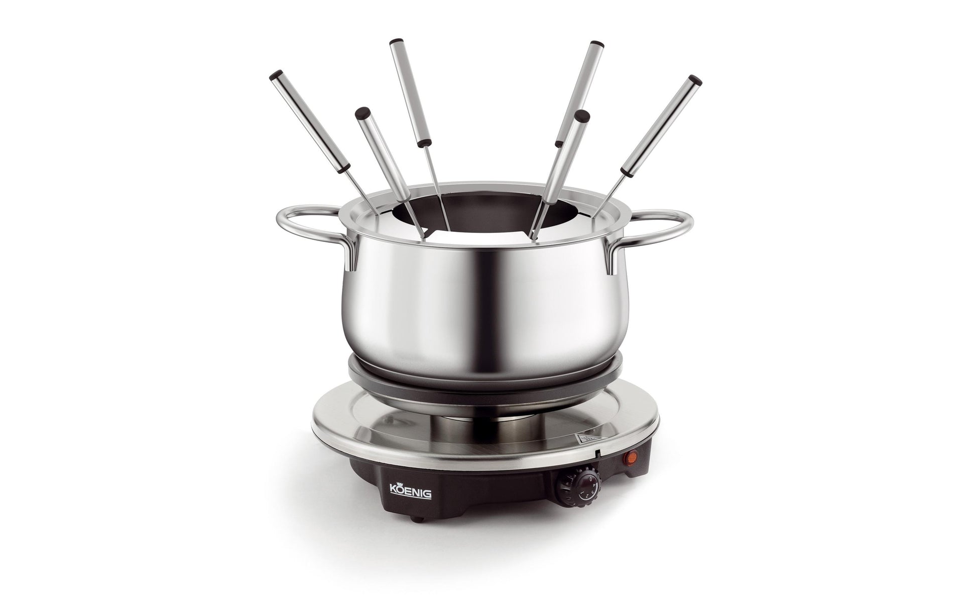 Koenig Fondue-Set B02238 – Edelstahl, 2 l, 6 Personen – elektrisch