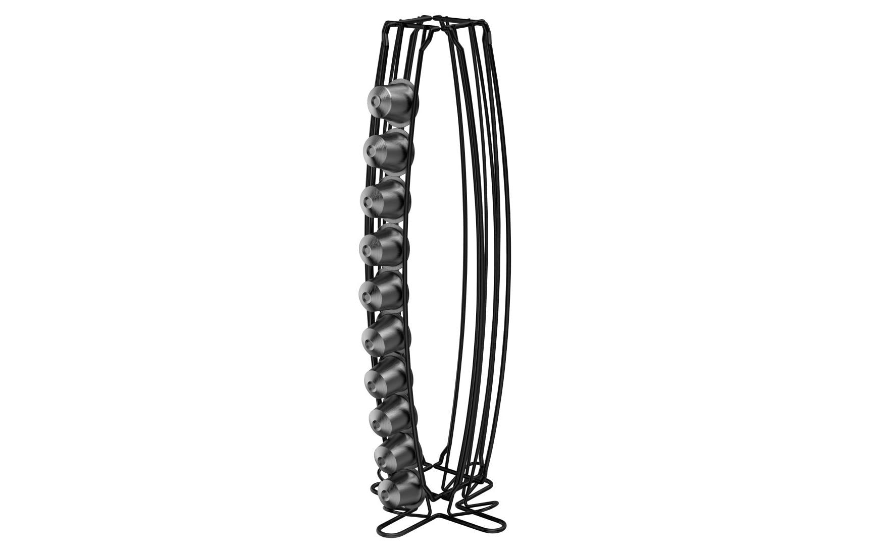Xavax Kaffeekapselhalter für 40 Kapseln, 13,5 × 14 × 37 cm, Edelstahl, Schwarz