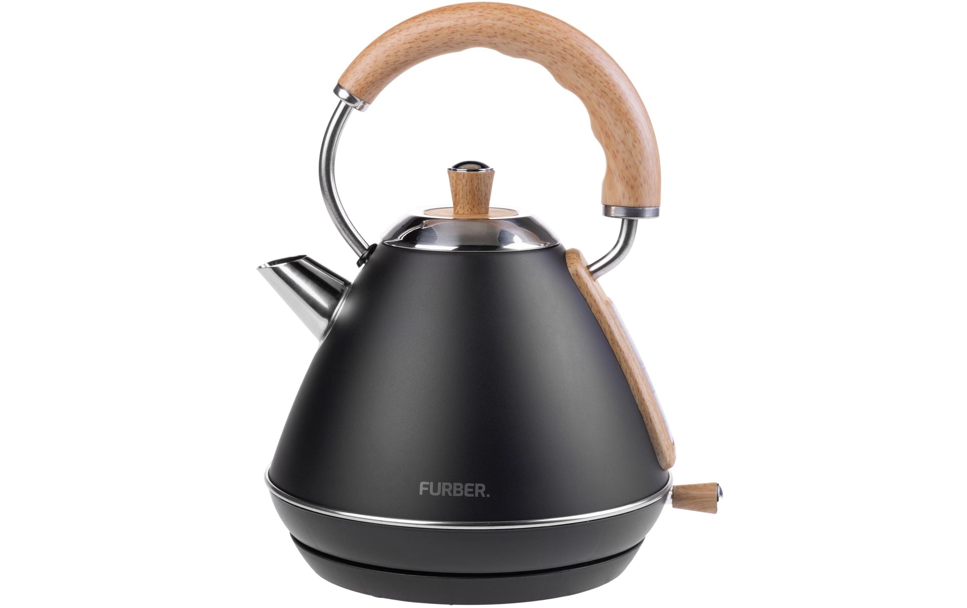 Furber. Furber Wasserkocher – 1 l, Edelstahl, Schwarz