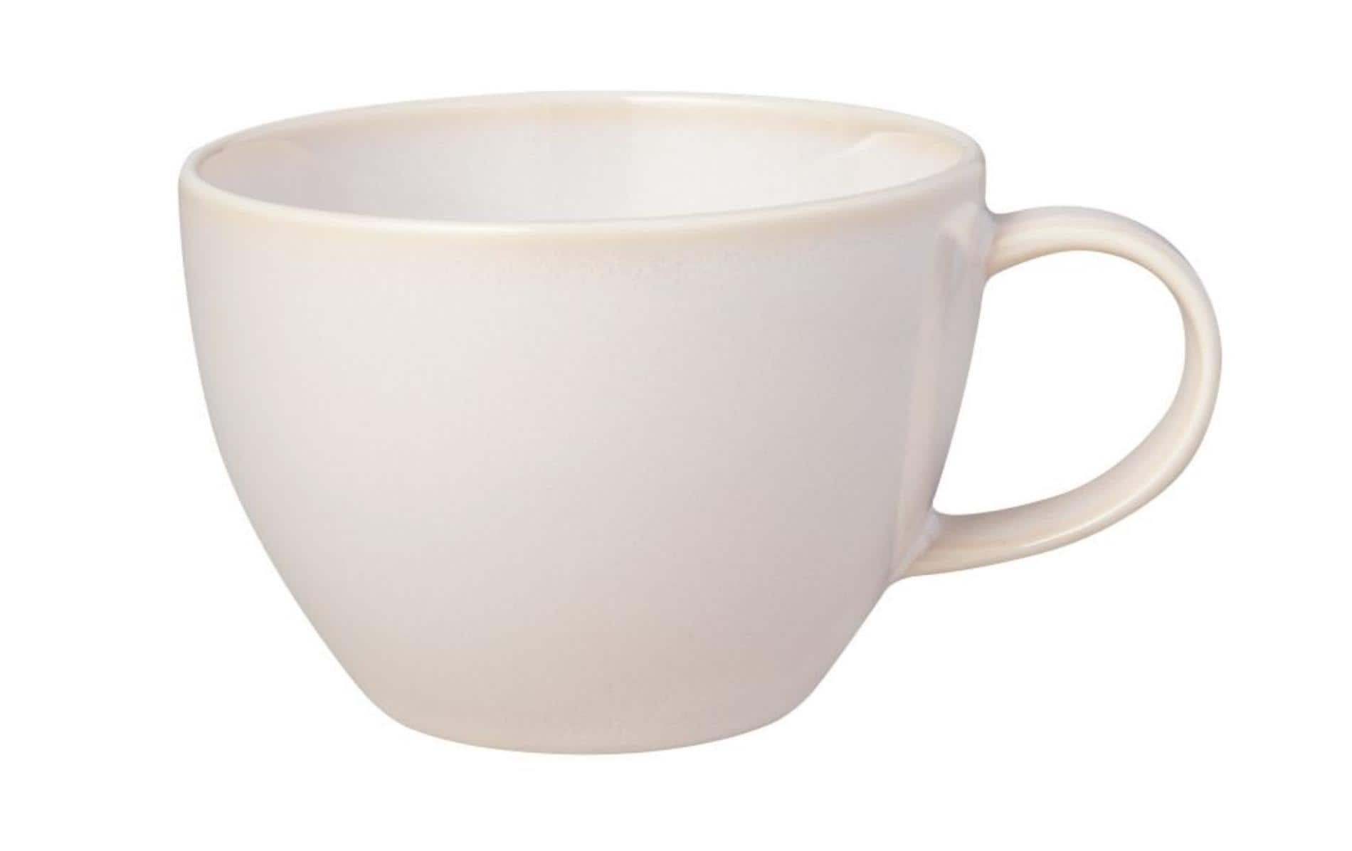 Villeroy & Boch Crafted Cott Kaffeetasse – 0,25 l, Porzellan, Weiss, spülmaschinenfest, 6 Stück