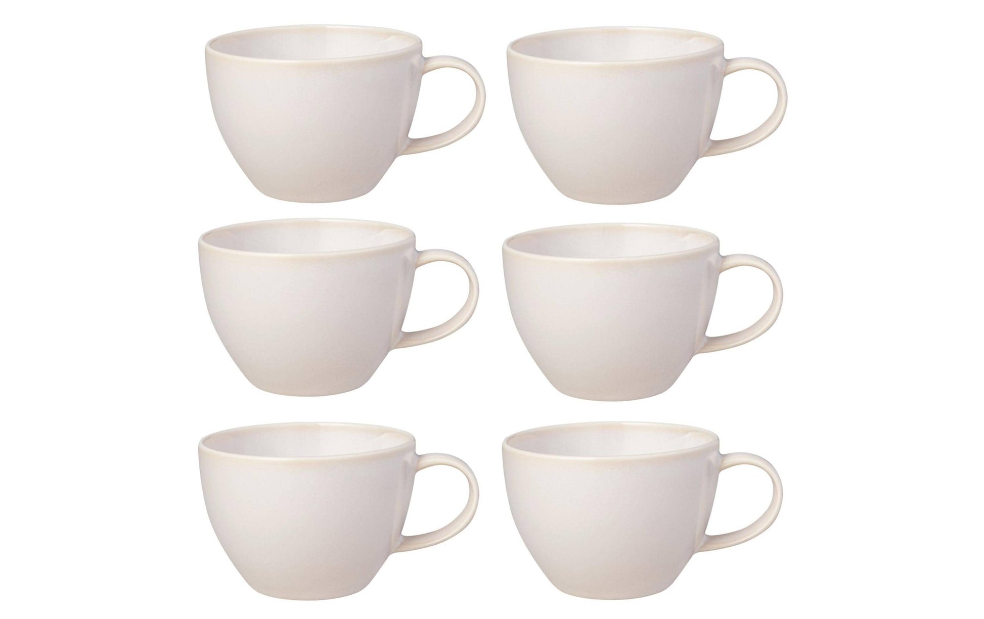 Villeroy & Boch Crafted Cott Kaffeetasse – 0,25 l, Porzellan, Weiss, spülmaschinenfest, 6 Stück