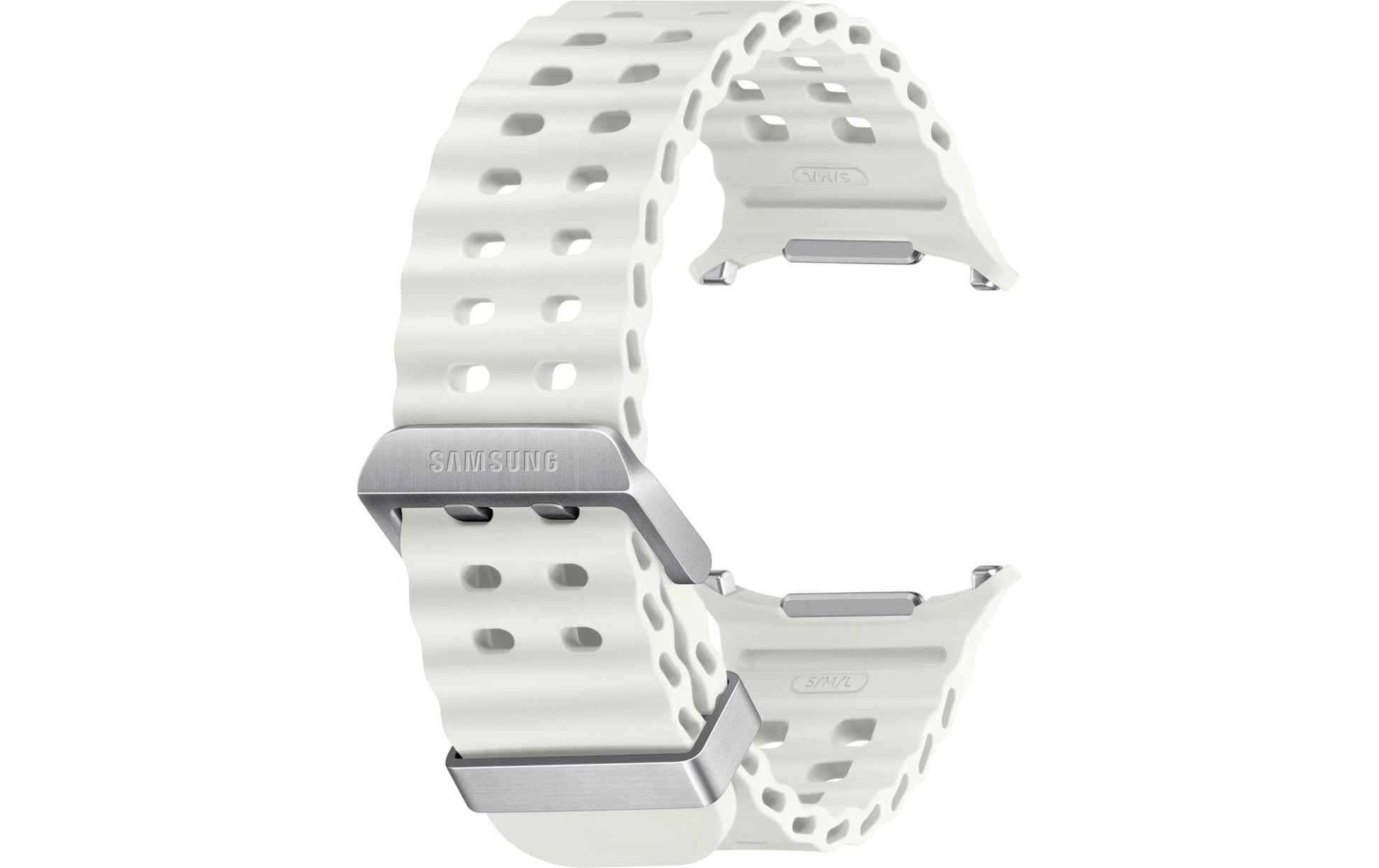 Samsung Marine Band ET-SNL70 – Armband – für Galaxy Watch Ultra, Weiss, Nitrilkautschuk, Titan-Schnalle