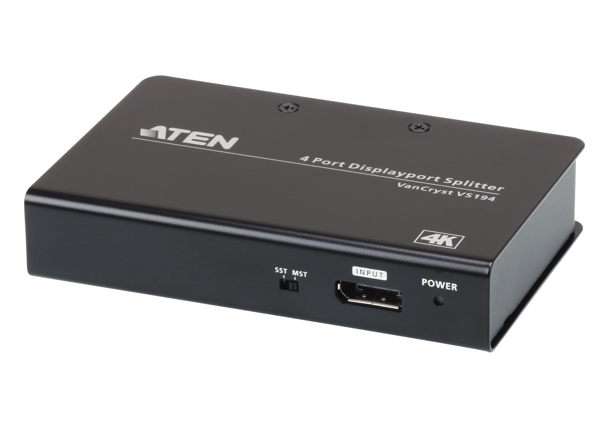 ATEN VS194 – DisplayPort Splitter, DP 1.2a, 1× DP In / 4× DP Out, 4K@60 Hz, HDCP, MST/SST, Schwarz