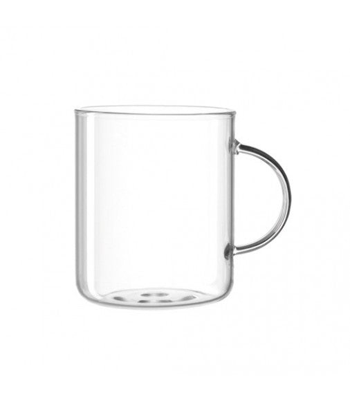 Leonardo Novo Teeglas – 0,40 l, Borosilikatglas, transparent, mit Henkel, spülmaschinenfest, mikrowellenfest
