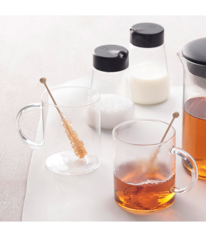 Leonardo Novo Teeglas – 0,40 l, Borosilikatglas, transparent, mit Henkel, spülmaschinenfest, mikrowellenfest