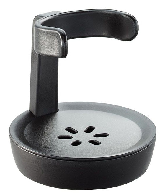 GEFU SWIFT Abwaschbürste – Kunststoff, Edelstahl, 12 cm, Schwarz, mit integriertem Seifenspender (50 ml)