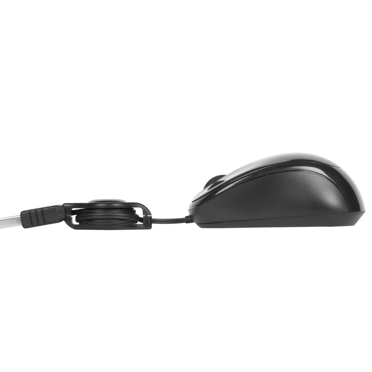 Targus Retraktierbare kabelgebundene Bluetrack Mobile Maus – kabelgebunden, aufrollbares Kabel, schwarz