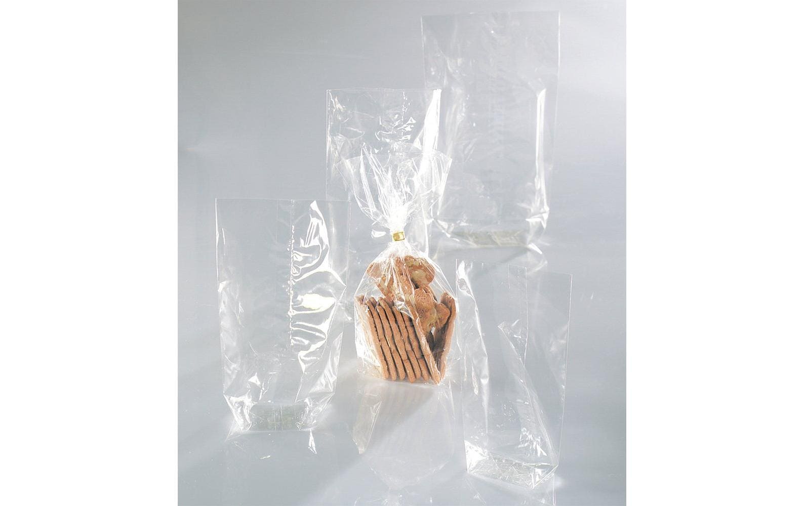 Folia Cellophantüten – mit Kreuzboden – 115 × 190 mm – 10 Stk., transparent
