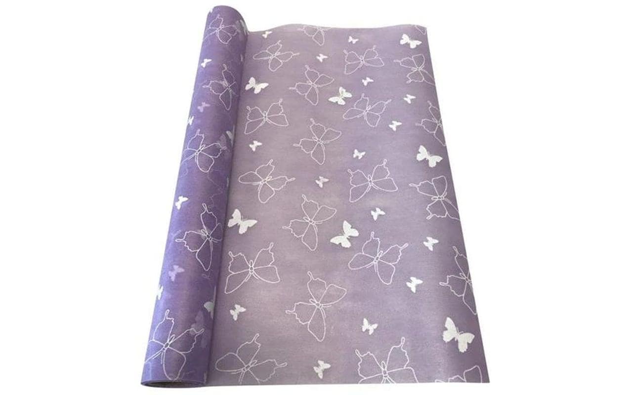 Dameco Dekostoff Vlies Schmetterling – 36 × 300 cm – Polyester, lila