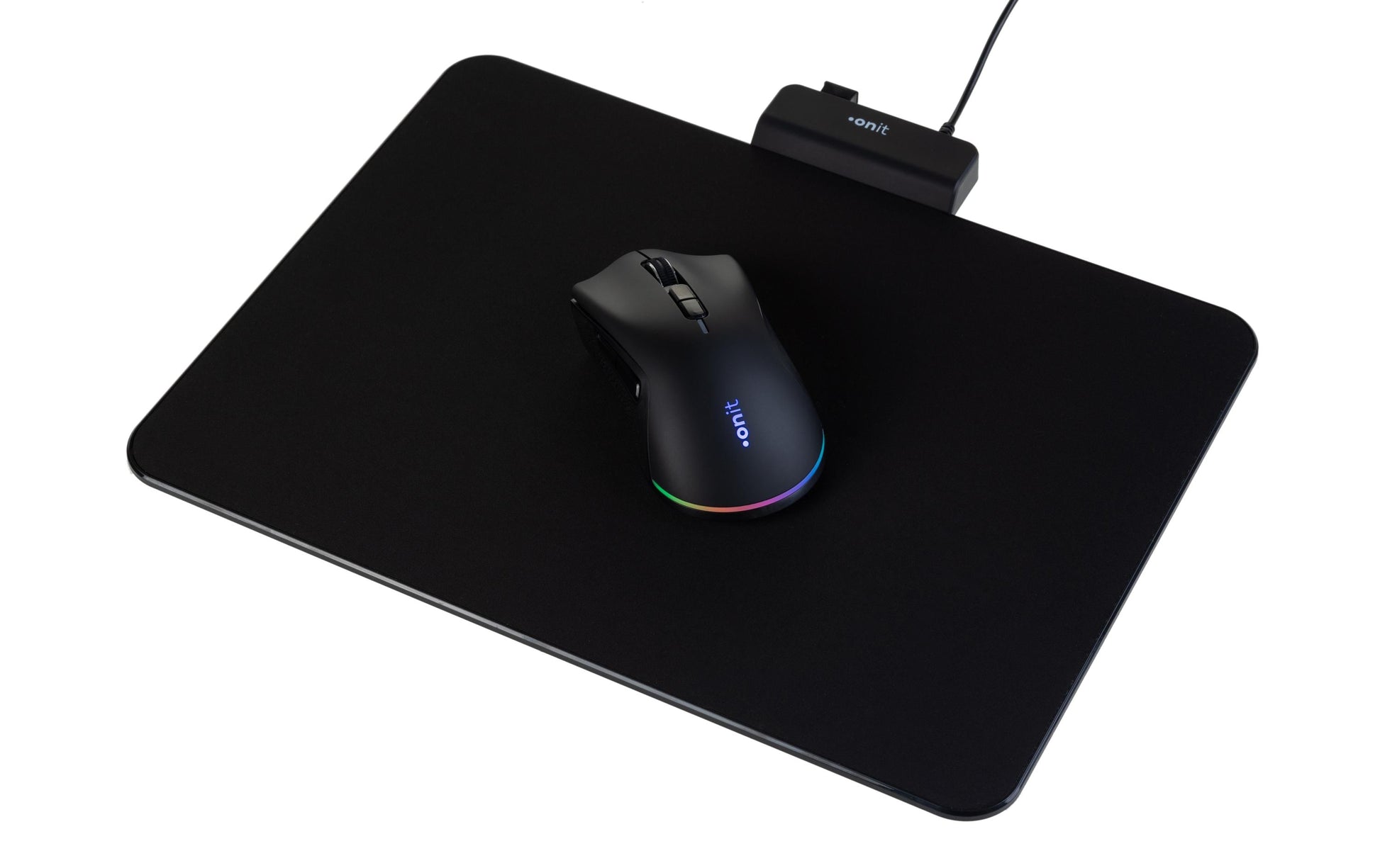 ONIT F02014 Maus & Mauspad (induktiv) – Maus – Kabellos (Bluetooth/2,4 GHz), 8000 DPI, rechts, schwarz