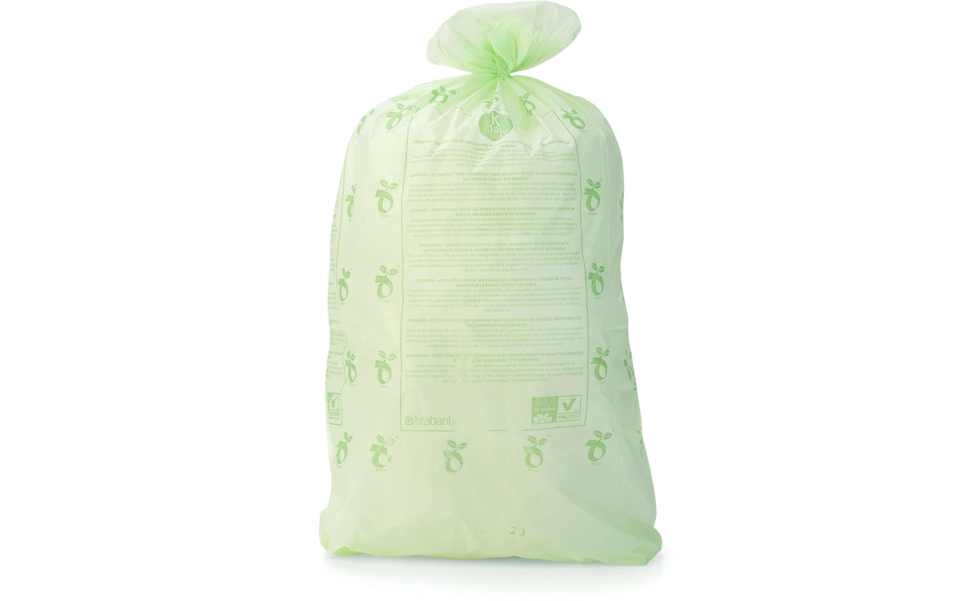 Brabantia Kompostierbeutel – 10 l, PE, grün, 12 Rollen à 10 Stk
