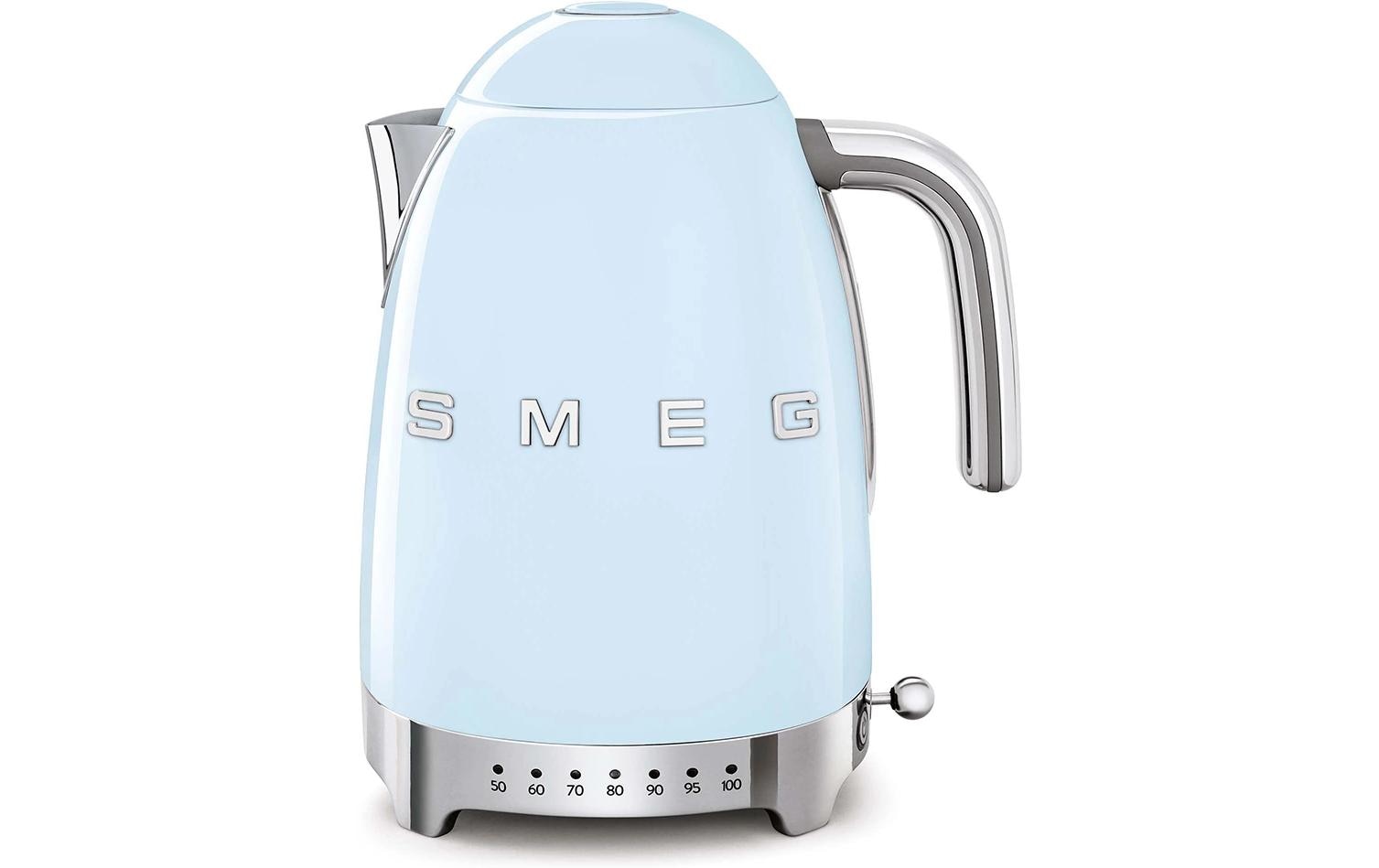 SMEG KLF04PBEU – Wasserkocher 1,7 l, 2400 W, Edelstahl, Hellblau