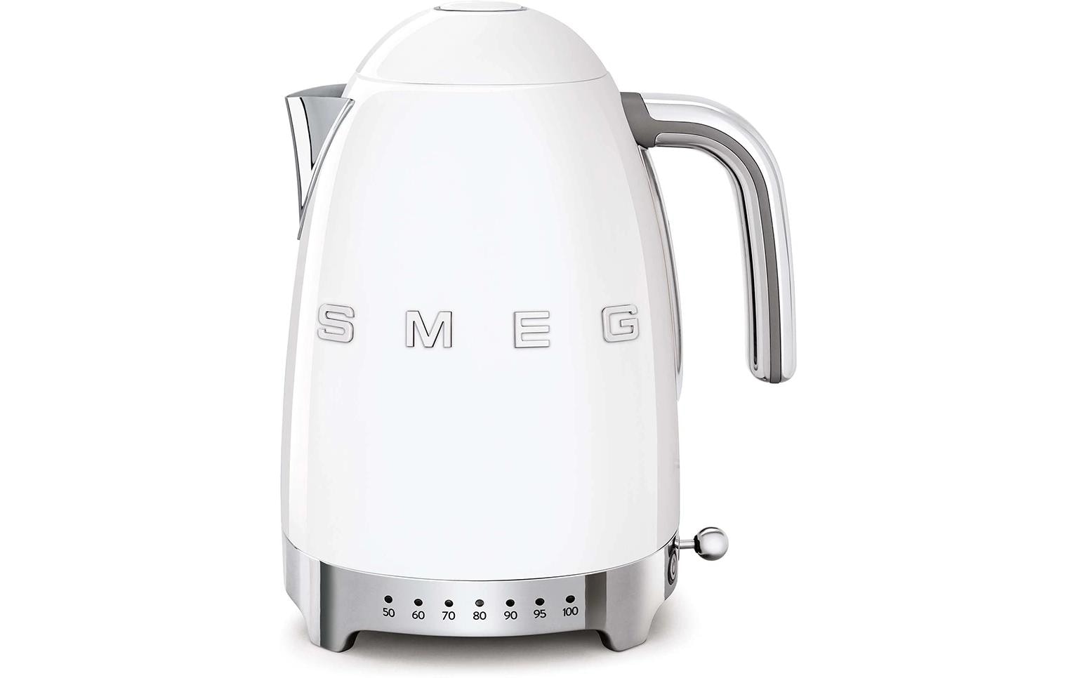 Smeg KLF04WHEU – Wasserkocher 1,7 l, Temperaturregler, 2400 W, Kunststoff, Weiss