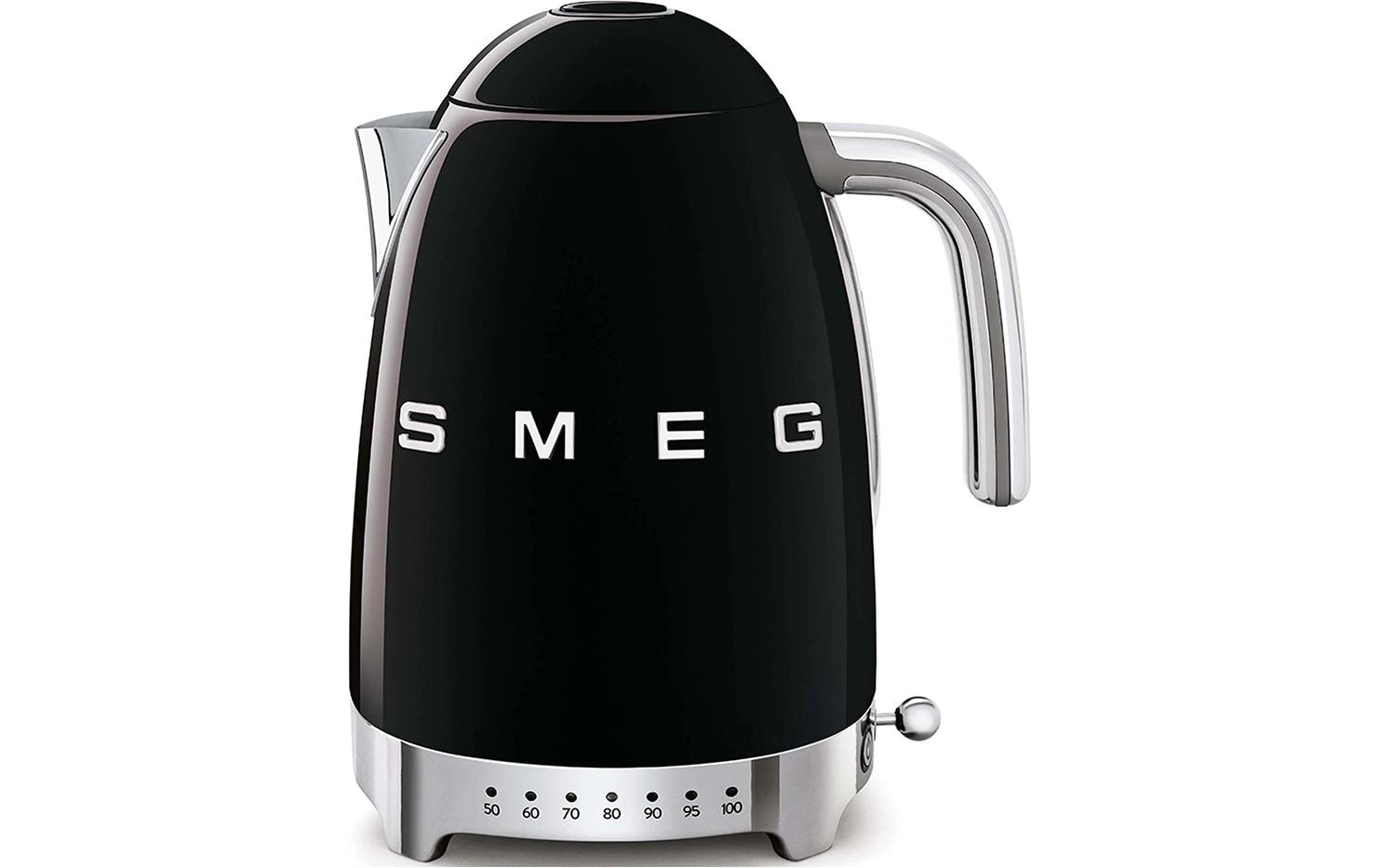 SMEG KLF04BLEU – Wasserkocher 1,7 l, 2400 W, Edelstahl, Schwarz glanz