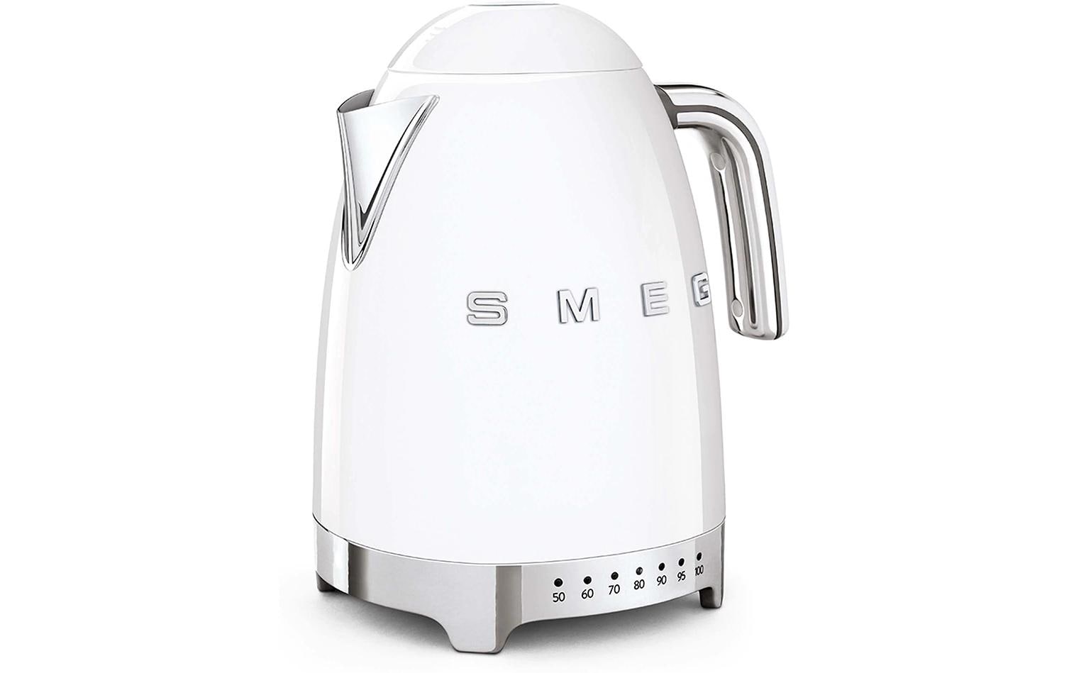 Smeg KLF04WHEU – Wasserkocher 1,7 l, Temperaturregler, 2400 W, Kunststoff, Weiss
