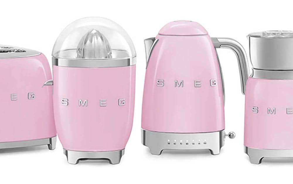 Smeg KLF04PKEU – Wasserkocher 1,7 l, Temperaturregler, 2400 W, Kunststoff, Hellpink