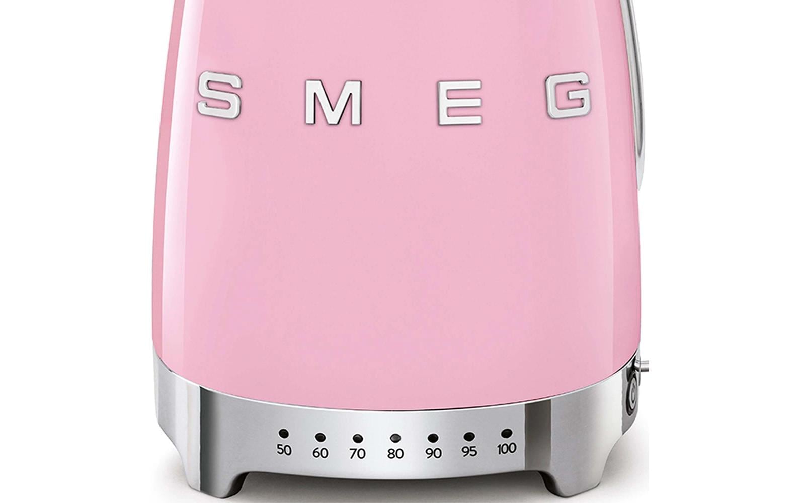 Smeg KLF04PKEU – Wasserkocher 1,7 l, Temperaturregler, 2400 W, Kunststoff, Hellpink