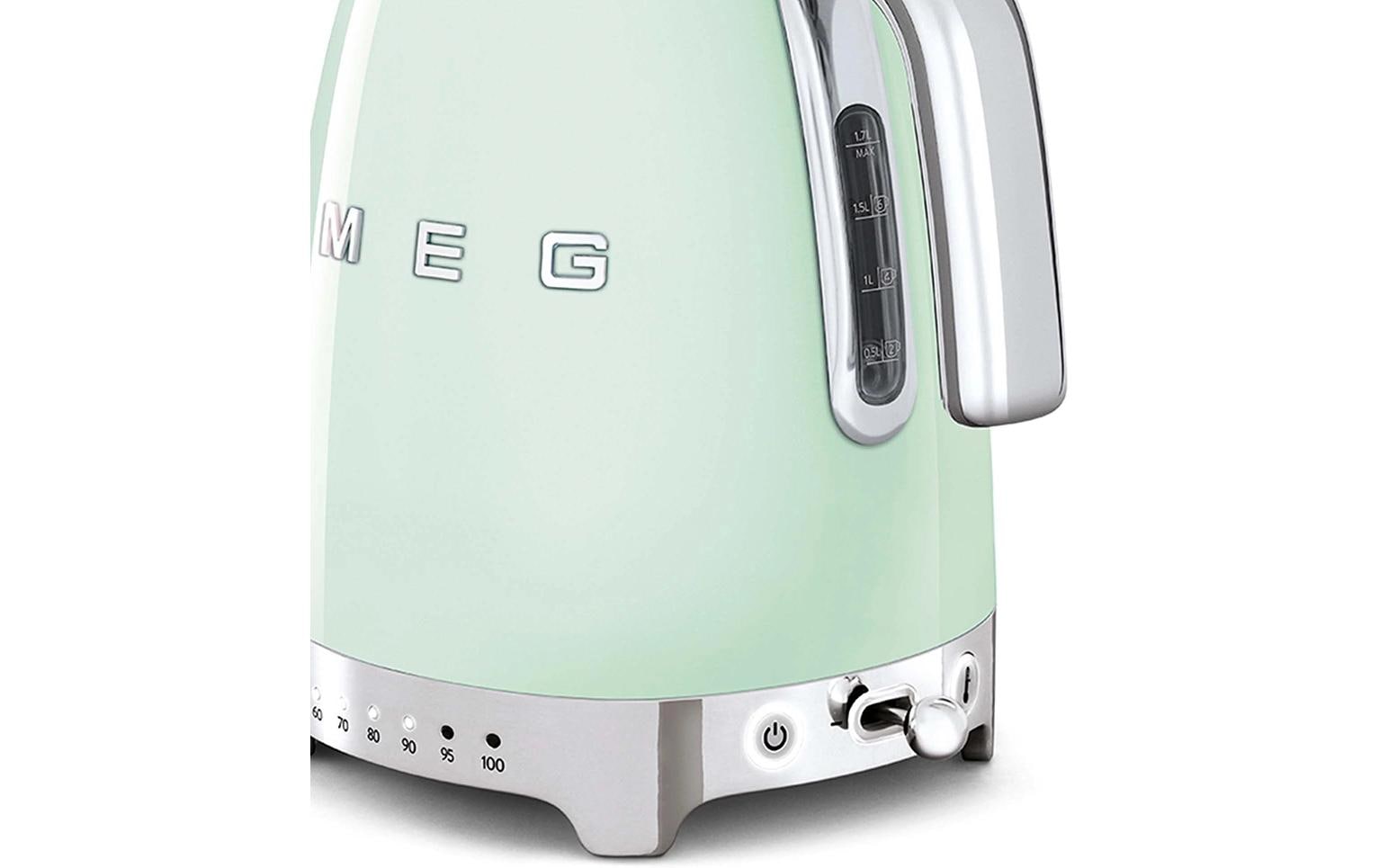 SMEG KLF04PGEU – Wasserkocher 1,7 l, 2400 W, Edelstahl, Hellgrün
