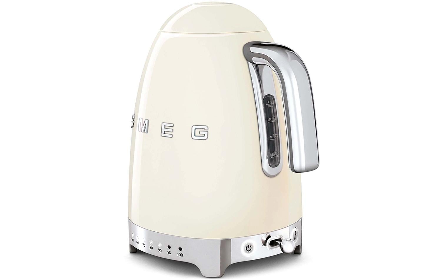 Smeg KLF04CREU – Wasserkocher 1,7 l, Temperaturregler, 2400 W, Kunststoff, Crème