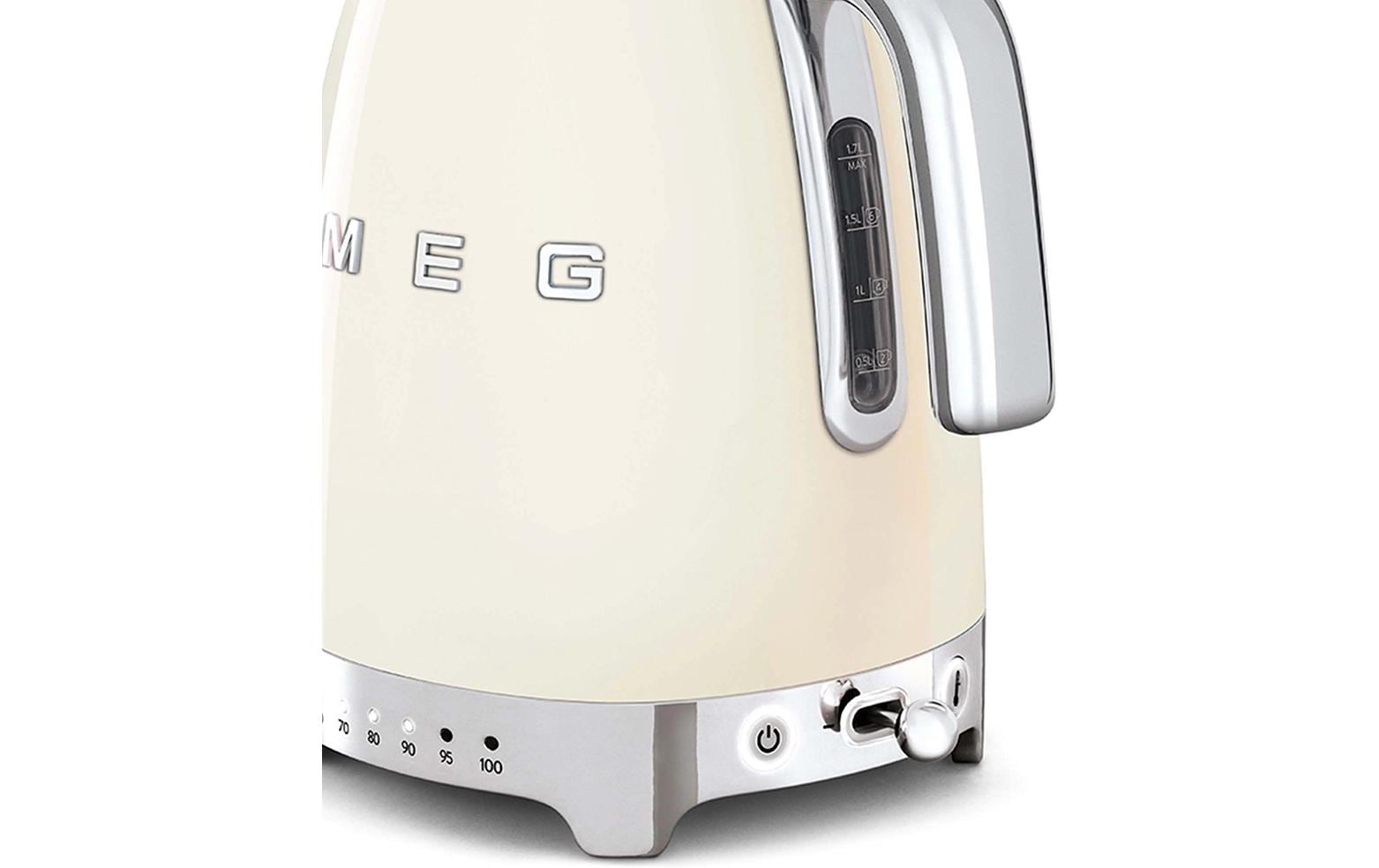 Smeg KLF04CREU – Wasserkocher 1,7 l, Temperaturregler, 2400 W, Kunststoff, Crème