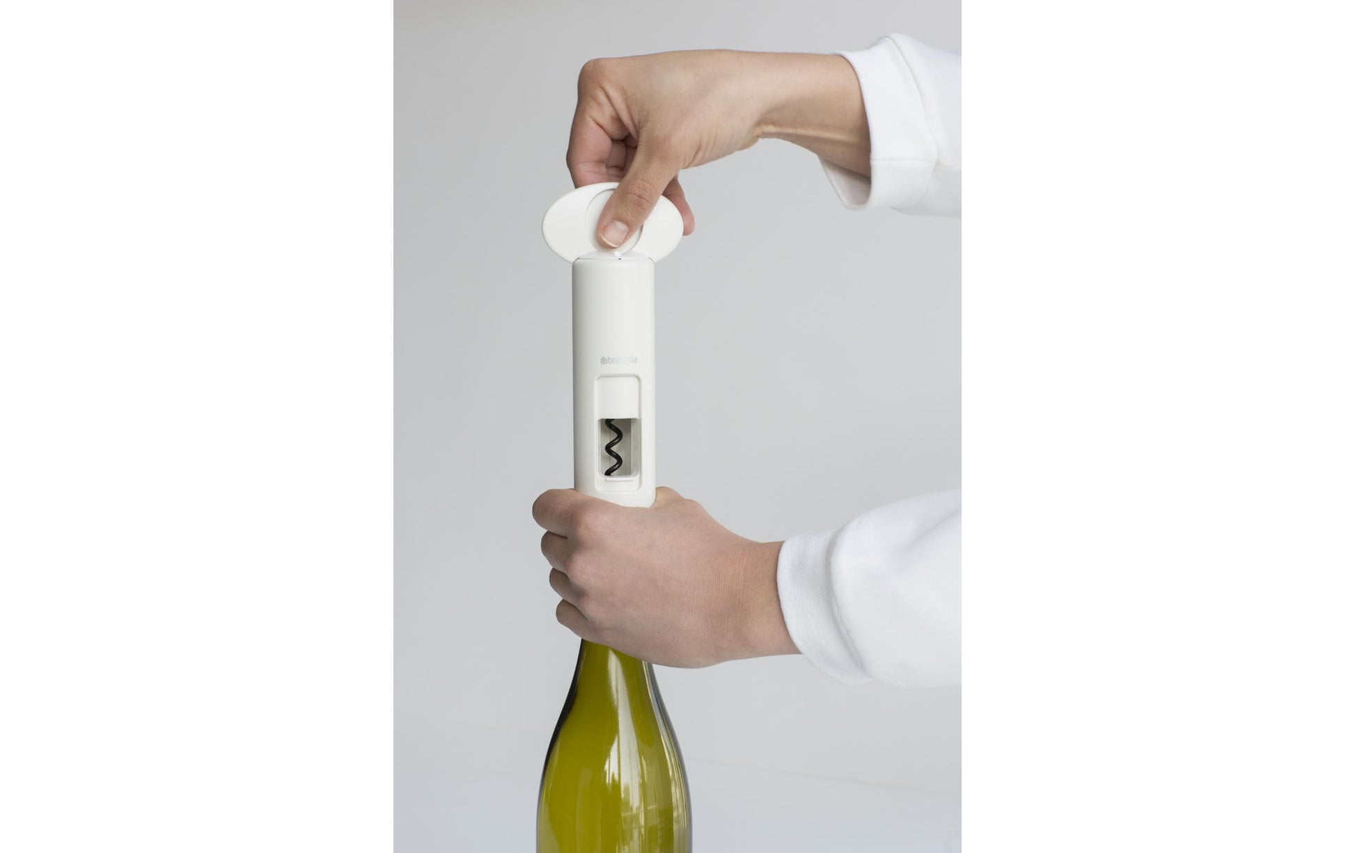 Brabantia Korkenzieher – 7,4 × 17,5 cm, Kunststoff/Stahl, Weiss