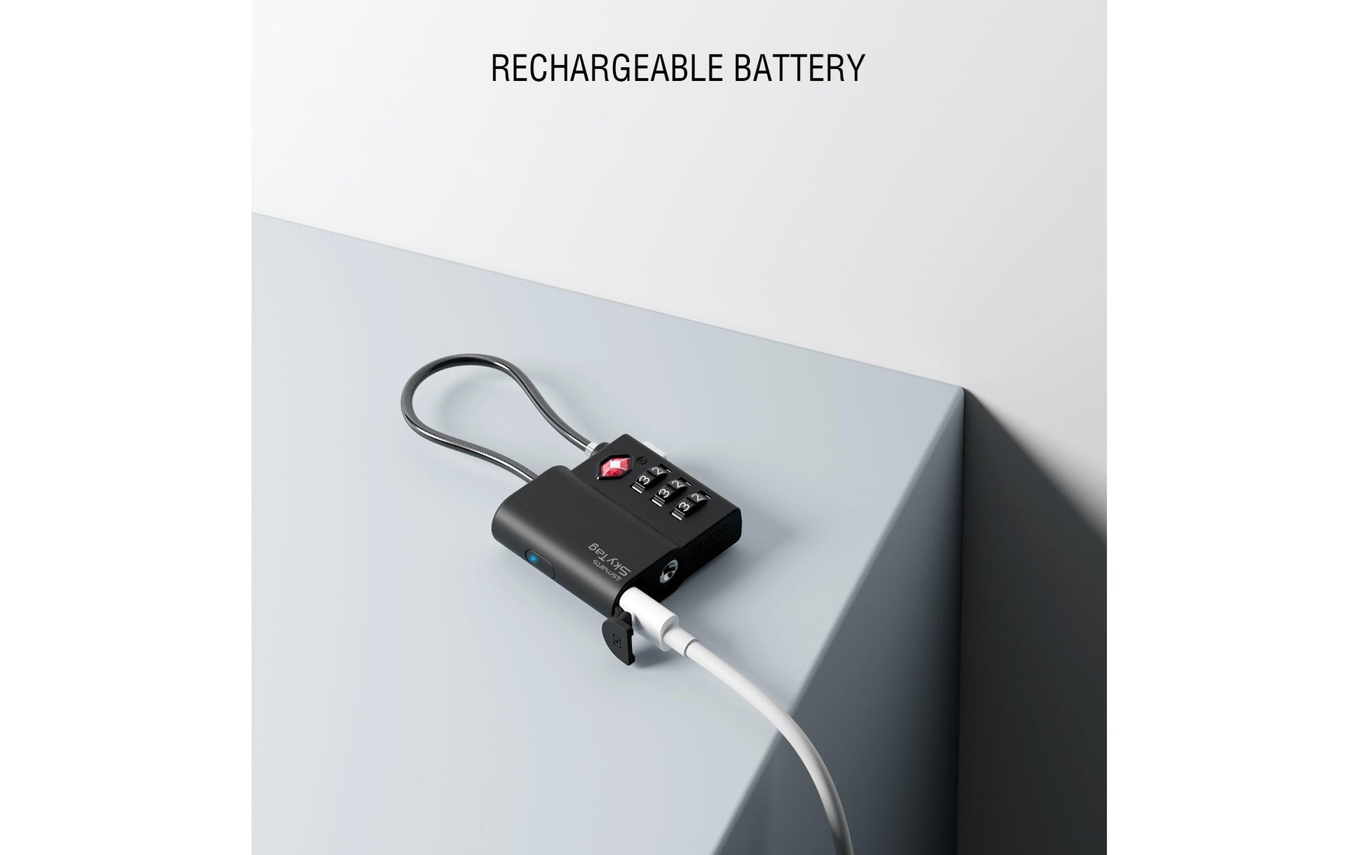 4smarts Smart-Gepäckschloss (Zahlenschloss) – mit Apple Find My, Bluetooth, IPX4 – 46×14×42 mm – schwarz