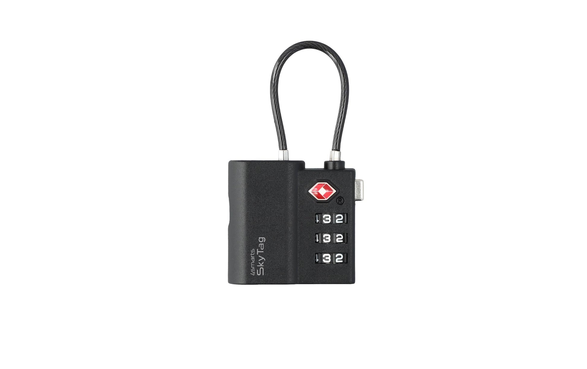 4smarts Smart-Gepäckschloss (Zahlenschloss) – mit Apple Find My, Bluetooth, IPX4 – 46×14×42 mm – schwarz