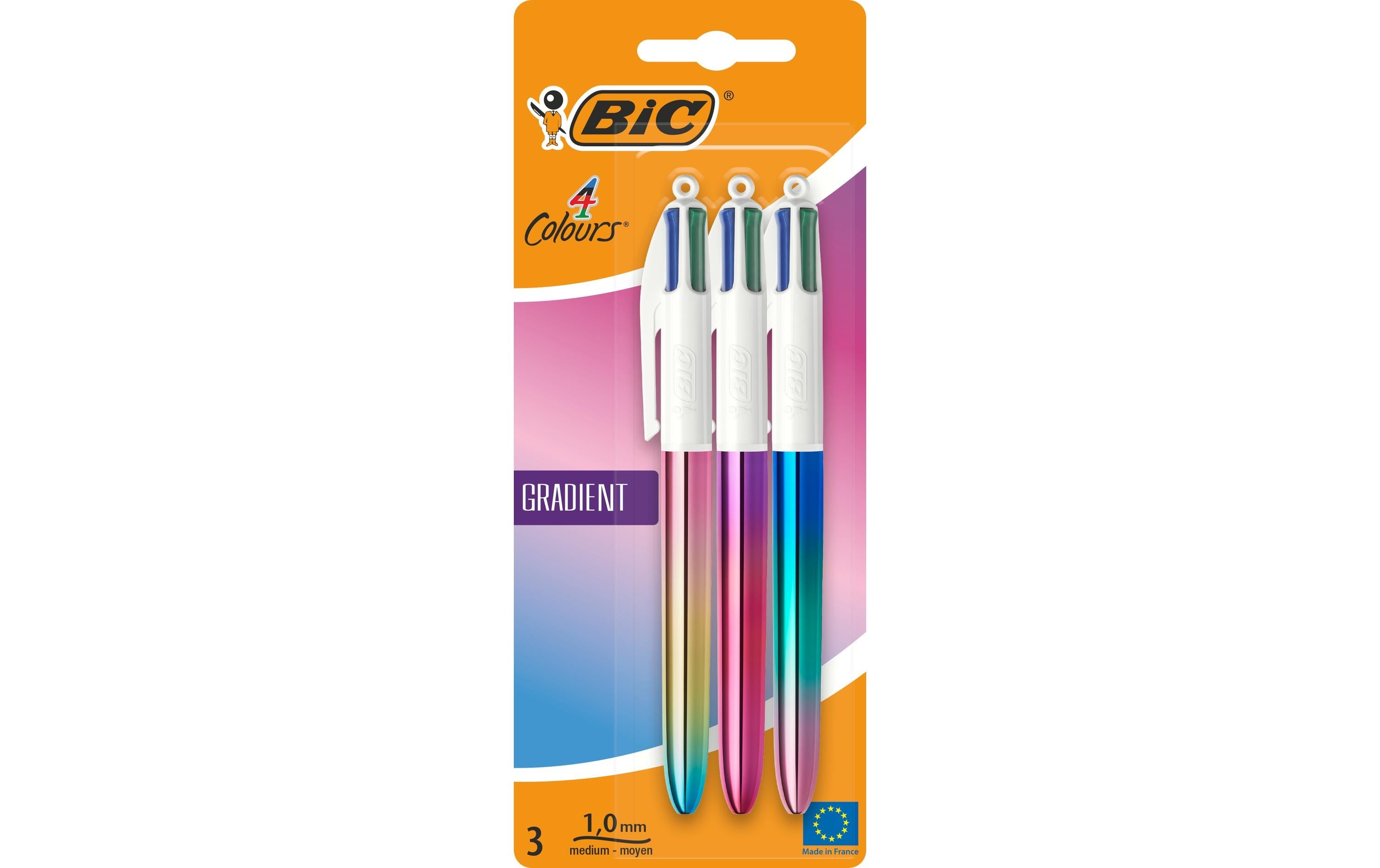 BIC 4 Farben Gradient Multifunktionskugelschreiber – 4 Farben, Spitze 0,4 mm, dokumentenecht, nachfüllbar