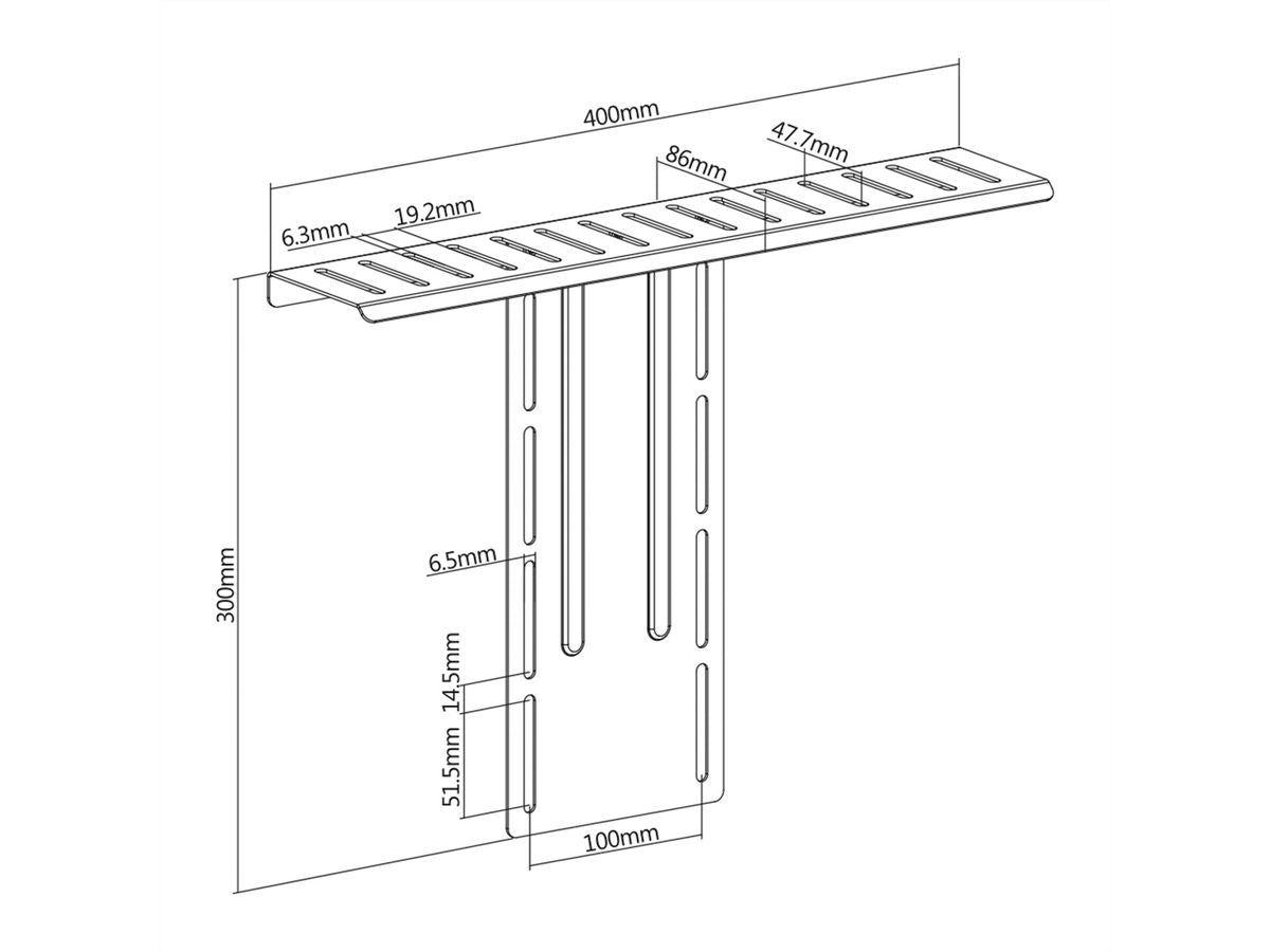 ROLINE All-in-one Geräteablage – VESA-Adapterplatte – 1 Monitor – bis 3 kg/Monitor – für VESA 100×100 mm